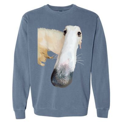 Borzoi Dog Meme Funny Long Nose Borzoi Russian Sighthound Garment-Dyed Sweatshirt