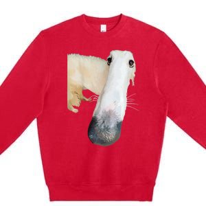 Borzoi Dog Meme Funny Long Nose Borzoi Russian Sighthound Premium Crewneck Sweatshirt