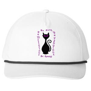 Be Dark Mysterious Spooky Fabulous! Halloween Black Cat Snapback Five-Panel Rope Hat