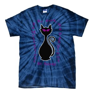 Be Dark Mysterious Spooky Fabulous! Halloween Black Cat Tie-Dye T-Shirt