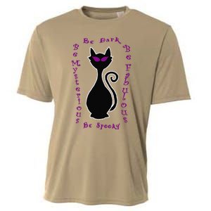 Be Dark Mysterious Spooky Fabulous! Halloween Black Cat Cooling Performance Crew T-Shirt