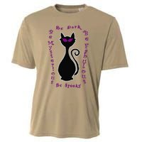 Be Dark Mysterious Spooky Fabulous! Halloween Black Cat Cooling Performance Crew T-Shirt