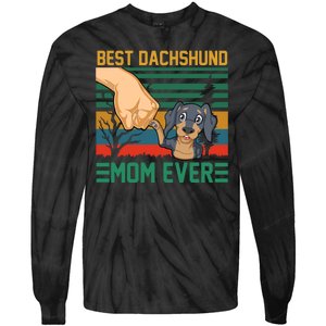 Best Dachshund Mom Ever Tie-Dye Long Sleeve Shirt