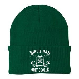 Biker Dad Motorcycle Fathers Day Design For Fathers Knit Cap Winter Beanie