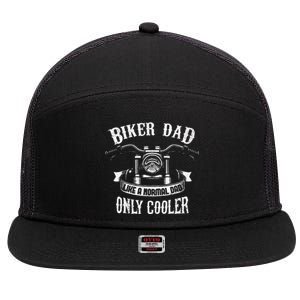 Biker Dad Motorcycle Fathers Day Design For Fathers 7 Panel Mesh Trucker Snapback Hat