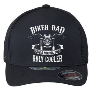 Biker Dad Motorcycle Fathers Day Design For Fathers Flexfit Unipanel Trucker Cap