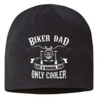 Biker Dad Motorcycle Fathers Day Design For Fathers Sustainable Beanie