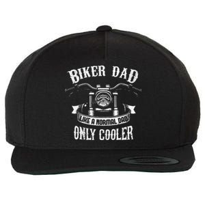 Biker Dad Motorcycle Fathers Day Design For Fathers Wool Snapback Cap