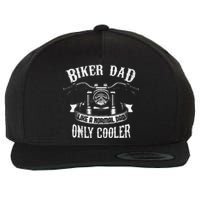 Biker Dad Motorcycle Fathers Day Design For Fathers Wool Snapback Cap