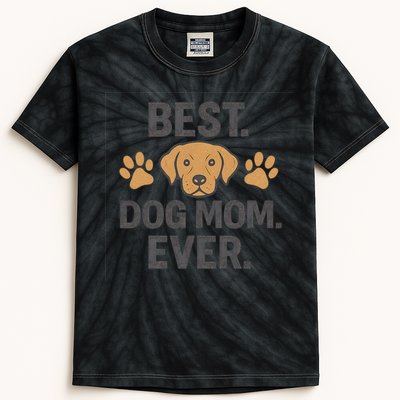 Best Dog Mom Ever Kids Tie-Dye T-Shirt