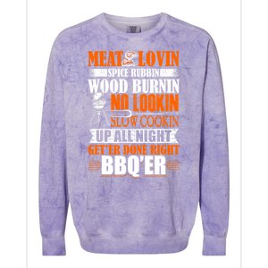 Bbq Design Meat Lovers Barbecue Smoking Grill Colorblast Crewneck Sweatshirt