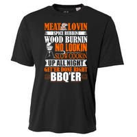 Bbq Design Meat Lovers Barbecue Smoking Grill Cooling Performance Crew T-Shirt