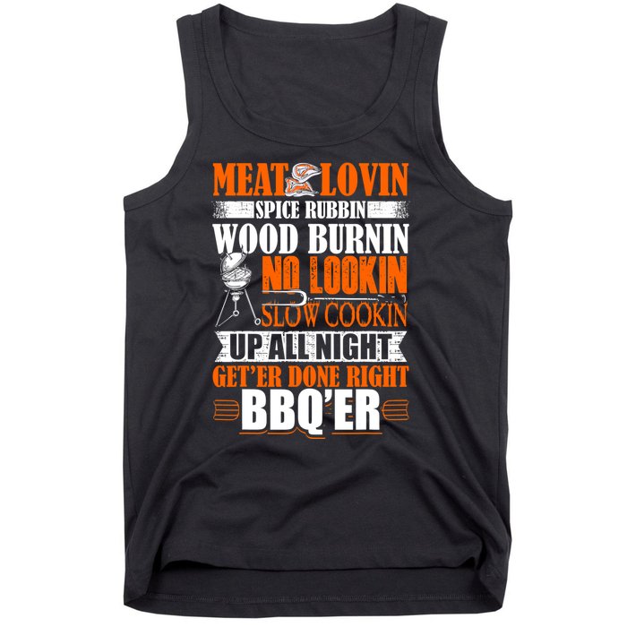 Bbq Design Meat Lovers Barbecue Smoking Grill Tank Top