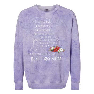 Best Dog Mom Grandma Women Pug Mom Colorblast Crewneck Sweatshirt