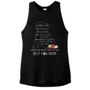 Best Dog Mom Grandma Women Pug Mom Ladies PosiCharge Tri-Blend Wicking Tank