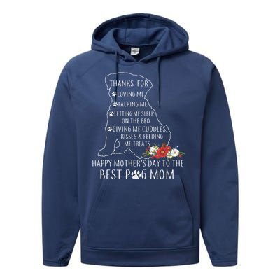 Best Dog Mom Grandma Women Pug Mom Performance Fleece Hoodie