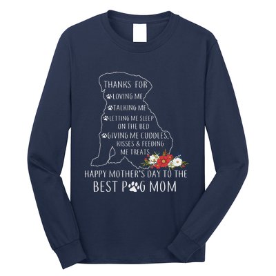 Best Dog Mom Grandma Women Pug Mom Long Sleeve Shirt