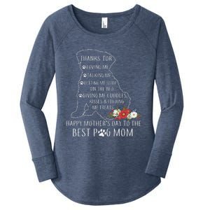 Best Dog Mom Grandma Women Pug Mom Women's Perfect Tri Tunic Long Sleeve Shirt