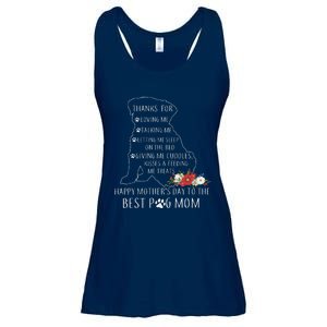 Best Dog Mom Grandma Women Pug Mom Ladies Essential Flowy Tank