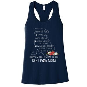 Best Dog Mom Grandma Women Pug Mom Women's Racerback Tank