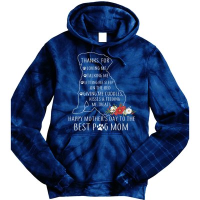 Best Dog Mom Grandma Women Pug Mom Tie Dye Hoodie