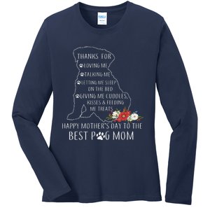 Best Dog Mom Grandma Women Pug Mom Ladies Long Sleeve Shirt