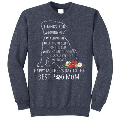 Best Dog Mom Grandma Women Pug Mom Sweatshirt