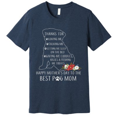 Best Dog Mom Grandma Women Pug Mom Premium T-Shirt