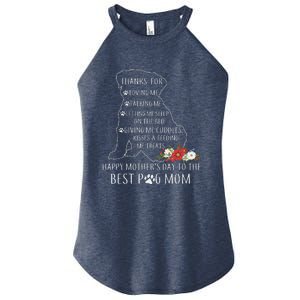 Best Dog Mom Grandma Women Pug Mom Women's Perfect Tri Rocker Tank