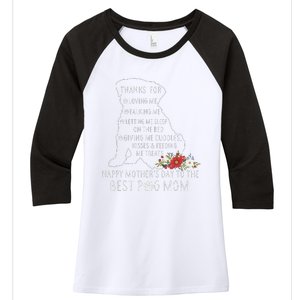 Best Dog Mom Grandma Women Pug Mom Women's Tri-Blend 3/4-Sleeve Raglan Shirt