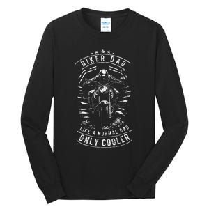 Biker Dad Motorcycle Father's Day Design for Fathers Tall Long Sleeve T-Shirt