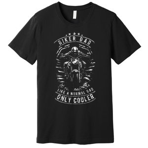 Biker Dad Motorcycle Father's Day Design for Fathers Premium T-Shirt