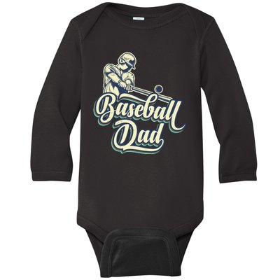 Baseball Dad Matching Family Baseball Game Baby Long Sleeve Bodysuit