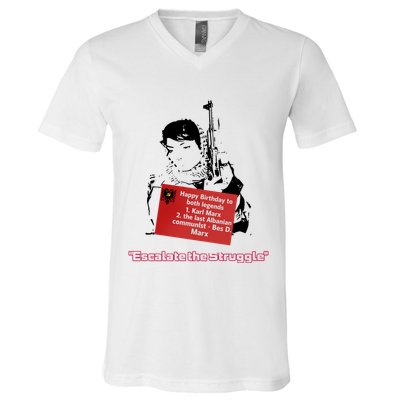 Bes D. Marx Escalate The Struggle V-Neck T-Shirt