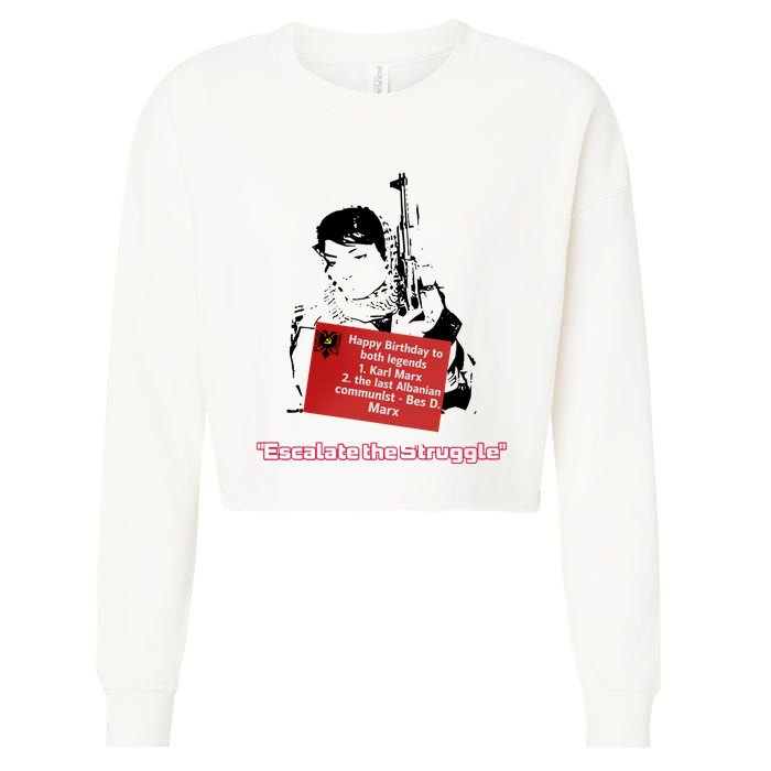 Bes D. Marx Escalate The Struggle Cropped Pullover Crew
