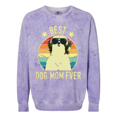 Best Dog Mom Ever Shih Tzu Mothers Day Gift Colorblast Crewneck Sweatshirt