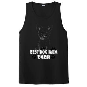 Best Dog Mom Ever Cardigan Welsh Simple Line Art Gift PosiCharge Competitor Tank