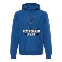 Best Dog Mom Ever Cardigan Welsh Simple Line Art Gift Premium Hoodie