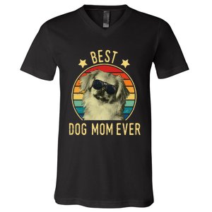 Best Dog Mom Ever Pekingese Mother's Day Gift V-Neck T-Shirt