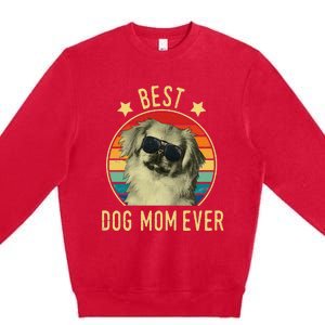 Best Dog Mom Ever Pekingese Mother's Day Gift Premium Crewneck Sweatshirt