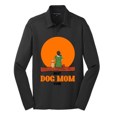 Best Dog Mom Ever Silk Touch Performance Long Sleeve Polo