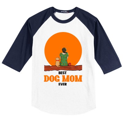 Best Dog Mom Ever Baseball Sleeve Shirt