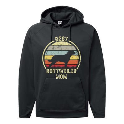 Best Dog Mother Mom - Vintage Rottie Rottweiler Performance Fleece Hoodie