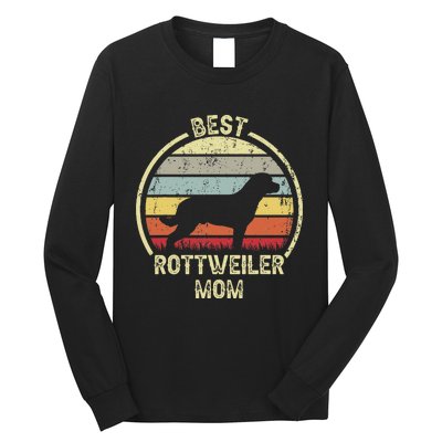 Best Dog Mother Mom - Vintage Rottie Rottweiler Long Sleeve Shirt