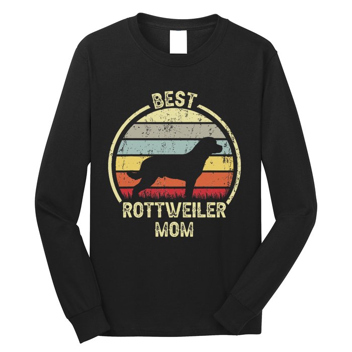 Best Dog Mother Mom - Vintage Rottie Rottweiler Long Sleeve Shirt