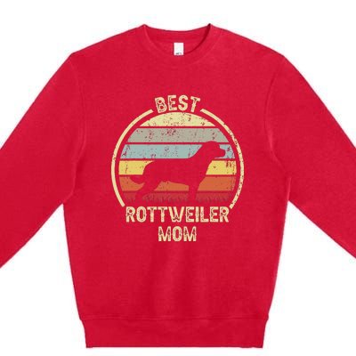 Best Dog Mother Mom - Vintage Rottie Rottweiler Premium Crewneck Sweatshirt