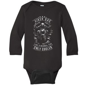 Biker Dad Motorcycle Father's Day Design for Fathers Baby Long Sleeve Bodysuit