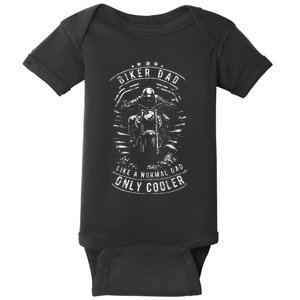 Biker Dad Motorcycle Father's Day Design for Fathers Baby Bodysuit