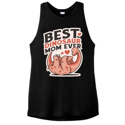 Best Dinosaur Mom Ever Mamasaurus Ladies PosiCharge Tri-Blend Wicking Tank