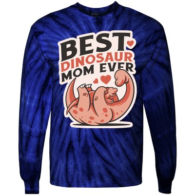 Best Dinosaur Mom Ever Mamasaurus Tie-Dye Long Sleeve Shirt